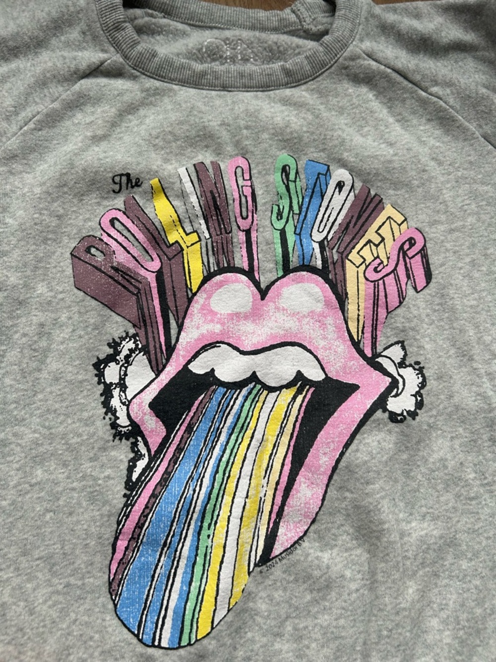 Girls Chaser Rolling Stones Gray Sweatshirt Size 10 - Picture 2 of 4